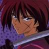 Kenshin Himura with sword thrown over left shoulder